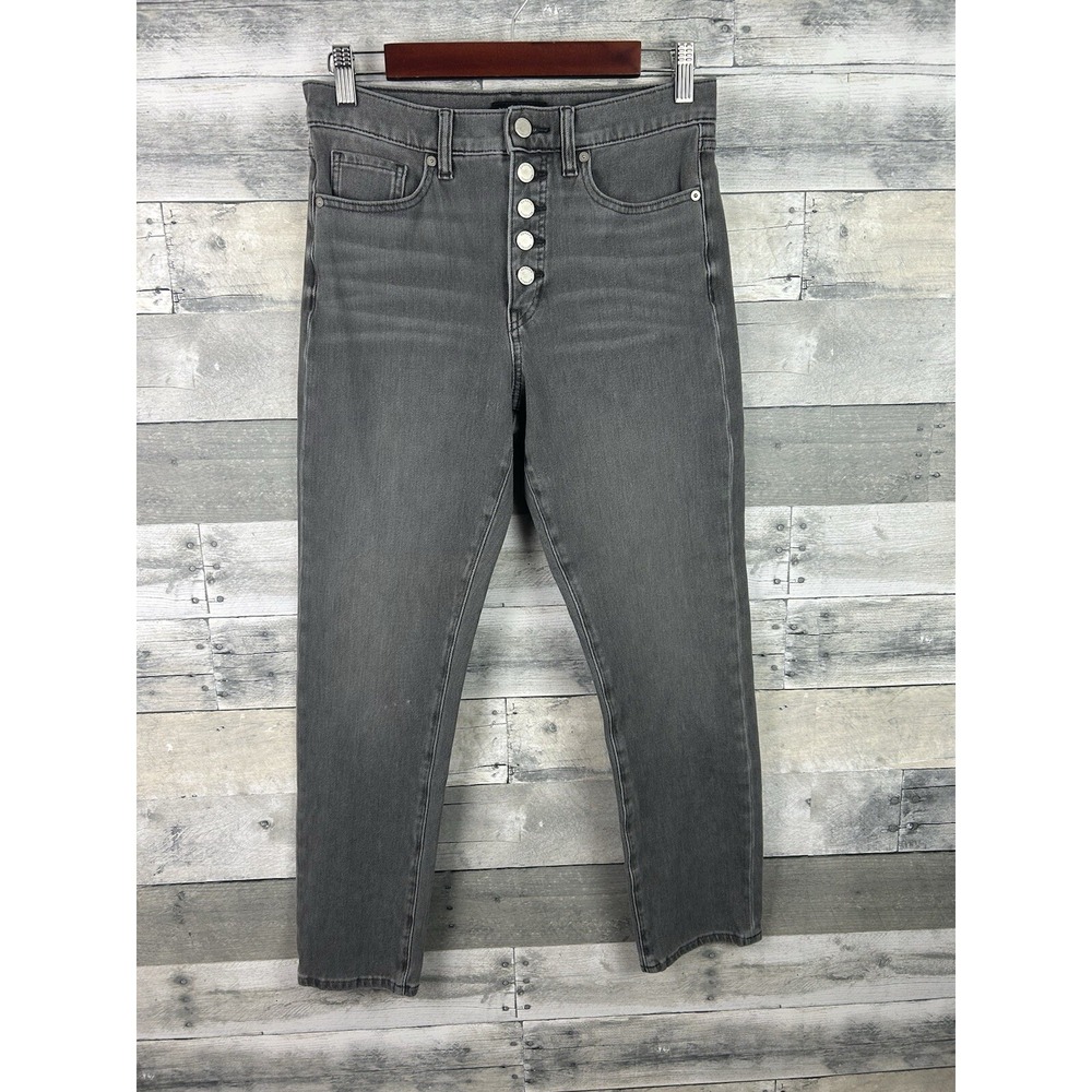 Women's Banana Republic Jeans Size 28 Gray High-Rise Slim Button Fly Denim